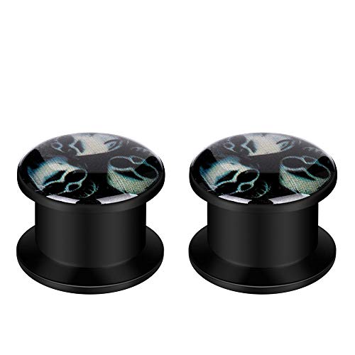 Feilok Unisex Herren Damen Acryl Flesh Tunnel Plug Ohr Expander Piercing Totenkopf Ohrstecker Feilok Unisex Herren Damen Acryl Flesh Tunnel Plug Ohr Expander Piercing Totenkopf Ohrstecker von Feilok