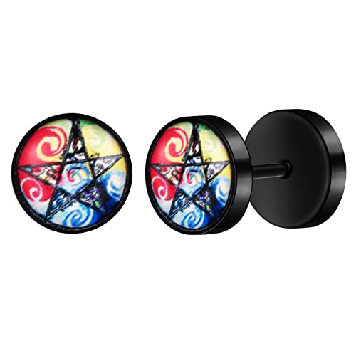 feilok Edelstahl Herren Ohrstecker Damen Ohrringe braun creolen Fake Plugs Ohr Cheater Tunnel Gauges Ohr Stern von Feilok