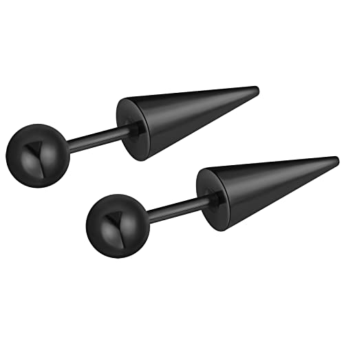 feilok Knorpel Piercing Knorpel Piercing Edelstahl Ohrstecker Für Frauen Männer Knorpelohrringe Ohrstecker Schraube Kugel Rückseite Ohrringe Ohrpiercing schwarz von Feilok