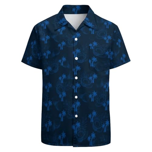 Feim-AO Herren Button Down Hemd Kokospalme Hawaiihemd Kurzarm Sommer Strand Hemd Hawaii Shirts für Männer, Navy-t1, XL Feim-AO Herren Button Down Hemd Kokospalme Hawaiihemd Kurzarm Sommer Strand Hemd Hawaii Shirts für Männer, Navy-t1, XL von Feim-AO