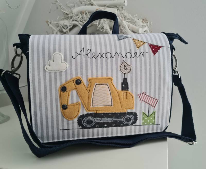 Kindergartenrucksack/ Kindergartentasche Bagger, Baustelle Kindergartenrucksack/ Kindergartentasche Bagger, Baustelle von Feinerlei