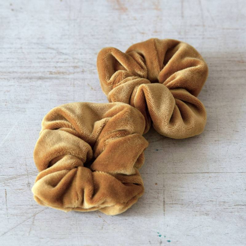 Scrunchie Aus Samt, Zopfgummi Haargummi Senfgelb/Ocker von FeinesKleinesBerlin