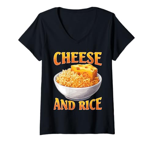 Damen Cheese and Rice Food Kitchen Heißhunger Geschmack - T-Shirt mit V-Ausschnitt Damen Cheese and Rice Food Kitchen Heißhunger Geschmack - T-Shirt mit V-Ausschnitt von Feinschmecker -Wortspiele und Snacks lacht