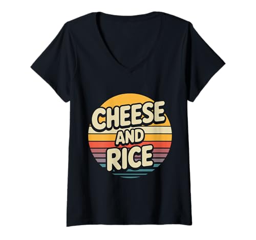 Damen Cheese and Rice Food Kitchen Heißhunger Geschmack - T-Shirt mit V-Ausschnitt Damen Cheese and Rice Food Kitchen Heißhunger Geschmack - T-Shirt mit V-Ausschnitt von Feinschmecker -Wortspiele und Snacks lacht