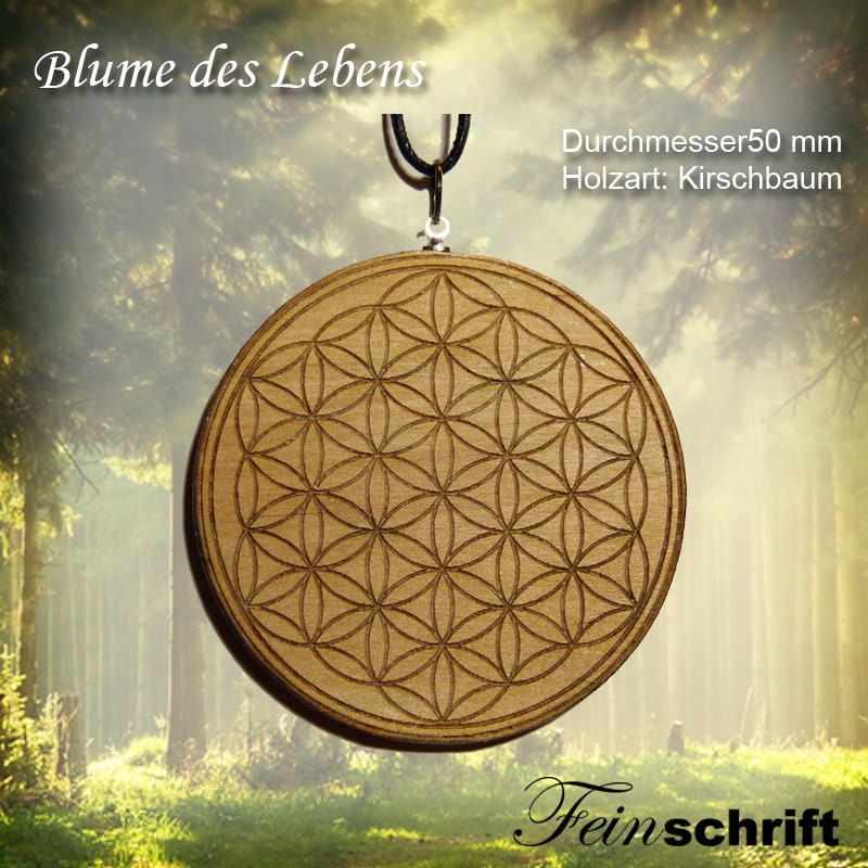 Holzmedallion "Blume Des Lebens" Holzmedallion "Blume Des Lebens" von Feinschrift