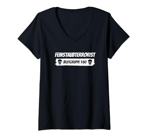 Damen Feinstaubterrorist - Mofa Moped T-Shirt mit V-Ausschnitt Damen Feinstaubterrorist - Mofa Moped T-Shirt mit V-Ausschnitt von Feinstaubterroristen Mofa-Treffen