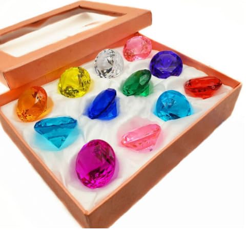 Acryl Diamant,12 Stück Edelsteine für Kinder mit Geschenkbox,Acryl Diamanten Deko Bunt,Diamantkristalle Transparent Edelsteine für Handwerk Party Dekorationen Vase Füller Party Mitgebsel Hochzeit Acryl Diamant,12 Stück Edelsteine für Kinder mit Geschenkbox,Acryl Diamanten Deko Bunt,Diamantkristalle Transparent Edelsteine für Handwerk Party Dekorationen Vase Füller Party Mitgebsel Hochzeit von Feirdhoo