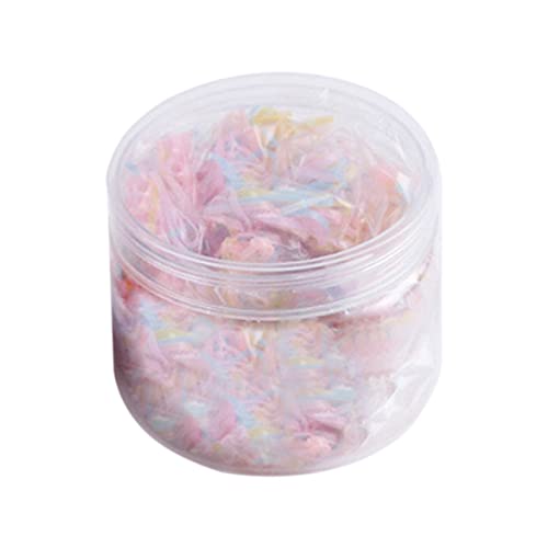 500 Stück Kinderhaarseil Einweggummiband Mädchen Baby Starker Zug Ständig verpackt Kleiner Haarring Verletzt das Haar Erwachsener Kopfseil Schwarze Farbe Scrunchies Seide (B, One Size) von Feizikaw