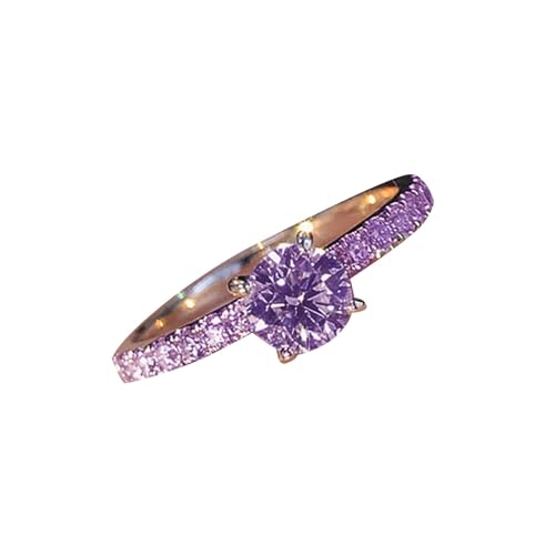 Feizikaw Ring Set Damenschmuck Ringgröße Ringe passend für die meisten Frauen Exquisite Valentinstagsringe Geburtstagsringe Ring (Dark Purple, C) von Feizikaw