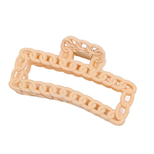Flache Haarspangen Damen Haarspange, große Griffklemme, niedliche Frisur, Haarspange, Kopfschmuck, Haarschmuck, Mädchen, täglicher Gebrauch, mattierte Haarspange, hohle quadratische Kette, (B, A) von Feizikaw