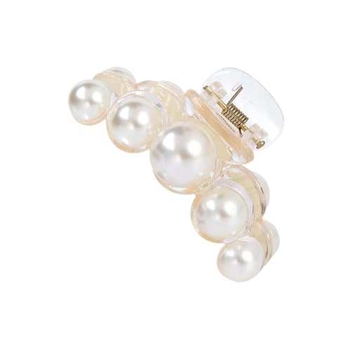 Flache Haarspangen Damen Retro-schicke Perlen-Haarnadel | Elegante Hinterkopfspange für Frauen | Süß und stilvoll (C, 7x3cm) von Feizikaw