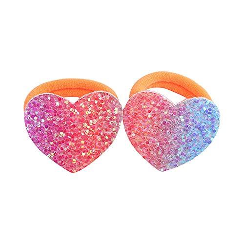 Gradient Star Stretch Rubber Loop Band Pailletten Handtuch Haar Mädchen Fünfzackige High Loop Rainbow Hair Care Haargummi Seide (I, One Size) von Feizikaw