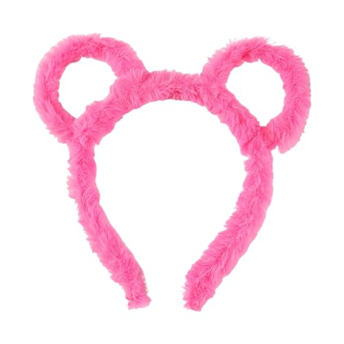 Groß Haarspangen Frauen Winter Dick Gefüllte Stirnband Runde Bär Ohren Make-Up Haar Hoop Cartoon Geformt Gefüllte Haar Hoop Kostüm Cosplay Party (20X17CM) von Feizikaw