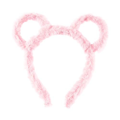 Groß Haarspangen Frauen Winter Dick Gefüllte Stirnband Runde Bär Ohren Make-Up Haar Hoop Cartoon Geformt Gefüllte Haar Hoop Kostüm Cosplay Party (20X17CM) von Feizikaw