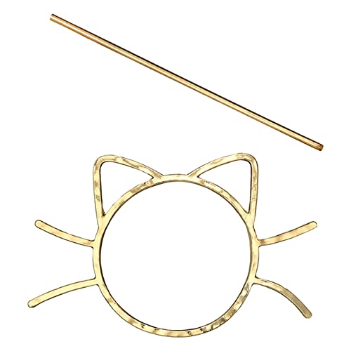 Groß Haarspangen Minimalistische süße hohle Katze Haarnadel Haarschmuck Haarspange Kopfbedeckung Gold Haarschmuck Messing Haarspange Damen Mädchen langes Haar (A, One Size) von Feizikaw