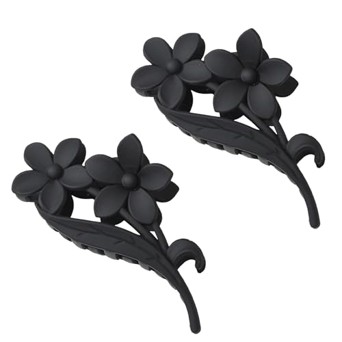 Große Flache Haarspangen Damen 2PCS Winter Milch Kaffee Farbe Haar Clip Temperament Zurück Clip Disc Clip Haar Zubehör (A, One Size) von Feizikaw