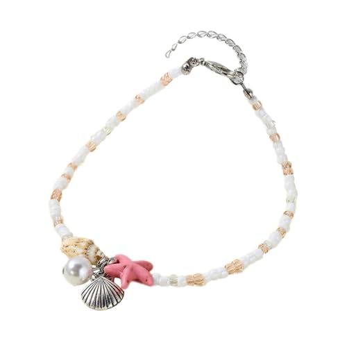 Haar Clips Damen Boho Seestern Muschel Perlenarmband Sommer Strand Resort Accessoire mit Naturmaterialien Trendy Beachwear Schmuck (B, 8X8X1) von Feizikaw