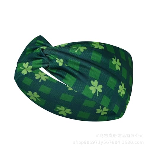 Haar Clips Damen Luck Of The Irish Stretch-Turban-Stirnband superweichem Stoff, Kopfbedeckung, Haarschmuck für Teenager bis Erwachsene (A, 24x10x2cm) von Feizikaw