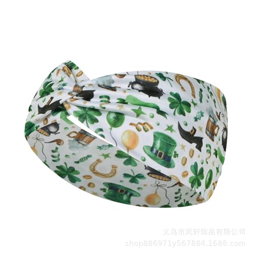 Haar Clips Damen Luck Of The Irish Stretch-Turban-Stirnband superweichem Stoff, Kopfbedeckung, Haarschmuck für Teenager bis Erwachsene (C, 24x10x2cm) von Feizikaw