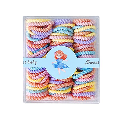 Haar Spange Buntes Gummiband Kinder Mädchen Bunte Mode Einweg Gummiband Elastisches Haarband Dünne Kleine Pferdeschwanz Haargummis Alltag Große Größe (B, One Size) von Feizikaw