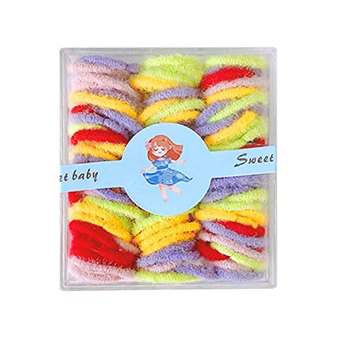 Haar Spange Buntes Gummiband Kinder Mädchen Bunte Mode Einweg Gummiband Elastisches Haarband Dünne Kleine Pferdeschwanz Haargummis Alltag Große Größe (C, One Size) von Feizikaw