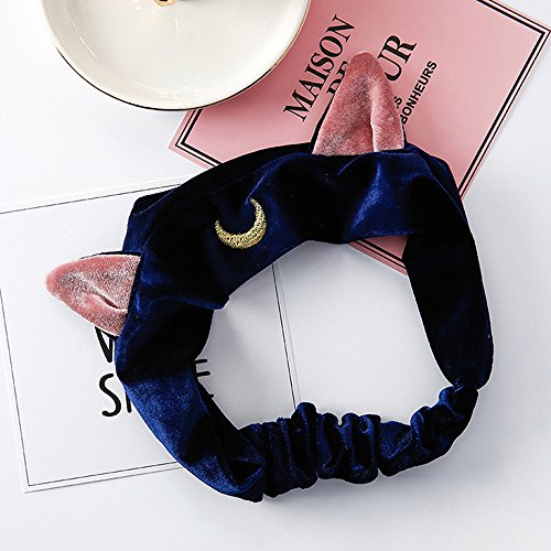 Haarband Ohren Schminken Katze Haarwerkzeuge Partykopf Geschenke Kopfschmuck Zubehör Band Haarpflege Haargummi Klein (Blue, One Size) von Feizikaw
