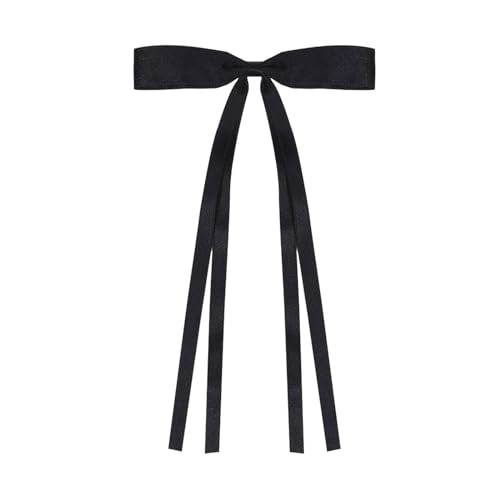 Haarclip Candy Color Ribbon Bow Haarspange Everything Mädchen Clip Clip Haarschmuck (Black, One Size) von Feizikaw