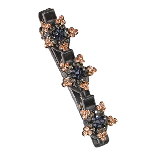 Haarclip Flach Funkelnde geflochtene Haarspangen aus Kristallsteinen. Neue geflochtene Haarspangen für Damen. Kurze Haarspangen. Geflochtene Haarspangen für Damen und Mädchen. (A, 9.6x3x0.6cm) von Feizikaw