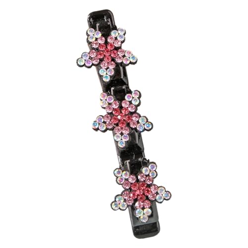 Haarclip Flach Funkelnde geflochtene Haarspangen aus Kristallsteinen. Neue geflochtene Haarspangen für Damen. Kurze Haarspangen. Geflochtene Haarspangen für Damen und Mädchen. (C, 9.6x3x0.6cm) von Feizikaw
