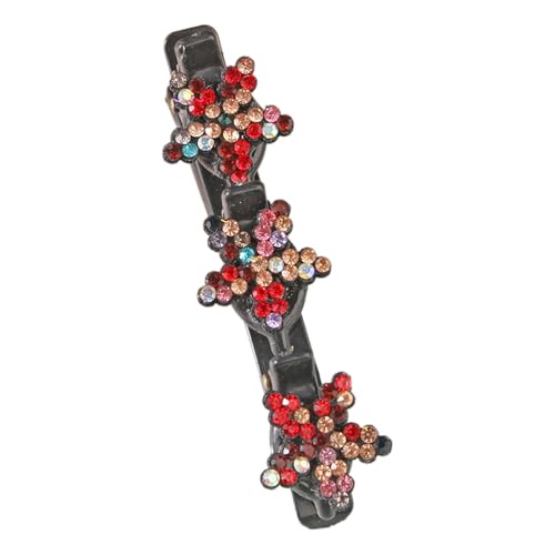 Haarclip Flach Funkelnde geflochtene Haarspangen aus Kristallsteinen. Neue geflochtene Haarspangen für Damen. Kurze Haarspangen. Geflochtene Haarspangen für Damen und Mädchen. (D, 9.6x3x0.6cm) von Feizikaw