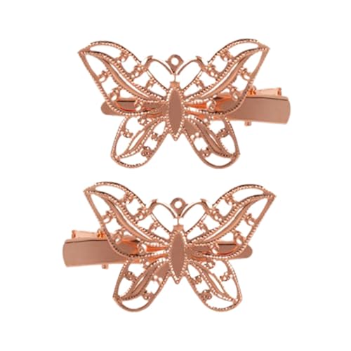 Haarspange 6 STÜCKE Metall Haarnadeln 3D Floral Haarspangen Für Frauen Retro Haarschmuck Für Dutt Hochsteckfrisur Brautparty (Rose Gold, 4x2) von Feizikaw
