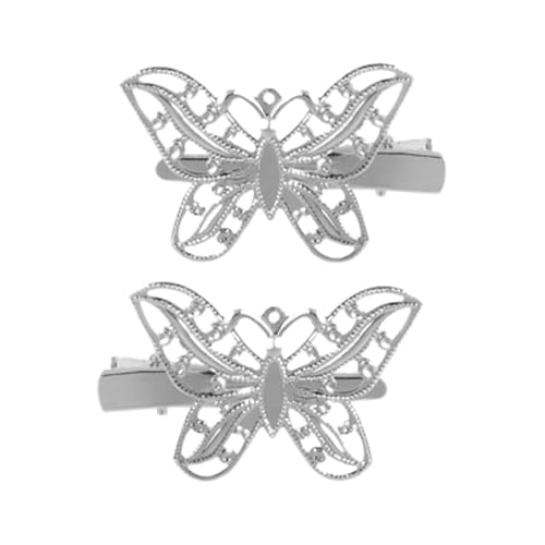 Haarspange 6 STÜCKE Metall Haarnadeln 3D Floral Haarspangen Für Frauen Retro Haarschmuck Für Dutt Hochsteckfrisur Brautparty (Silver, 4x2) von Feizikaw