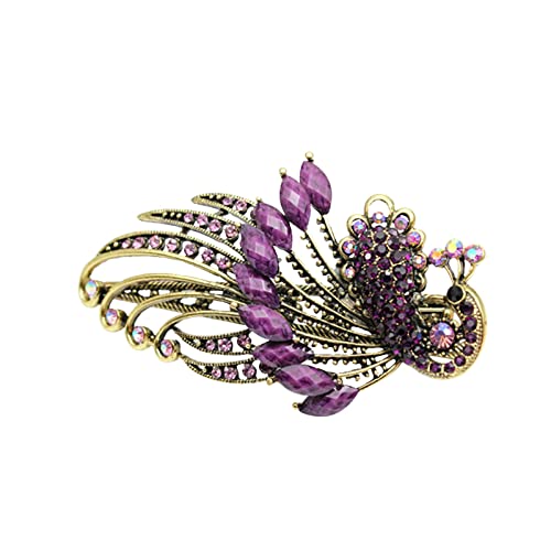 Haarspange Damen Kristall Pfau Haarspange getragen Strass Haarspange Haargabel für Haarspange Beauty Tools (türkisblau) (A, One Size) von Feizikaw