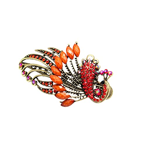 Haarspange Damen Kristall Pfau Haarspange getragen Strass Haarspange Haargabel für Haarspange Beauty Tools (türkisblau) (F, One Size) von Feizikaw