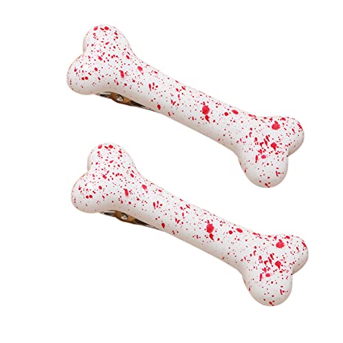 Haarspange Groß Mehrfarbige Hundeknochen-Haarspangen Künstliche Hundeknochen-Haarspangen Weihnachten Cosplay Kostüm Party Frauen Haarschmuck (A, One Size) von Feizikaw