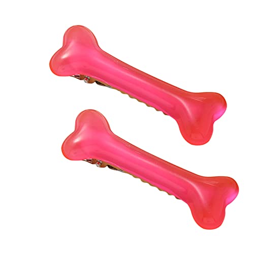 Haarspange Groß Mehrfarbige Hundeknochen-Haarspangen Künstliche Hundeknochen-Haarspangen Weihnachten Cosplay Kostüm Party Frauen Haarschmuck (Red, One Size) von Feizikaw