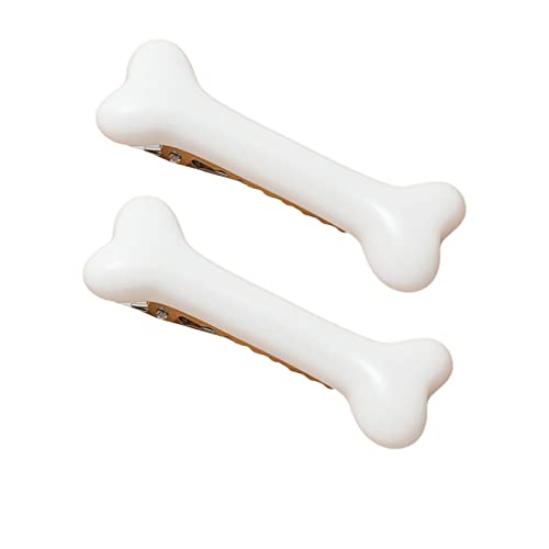 Haarspange Groß Mehrfarbige Hundeknochen-Haarspangen Künstliche Hundeknochen-Haarspangen Weihnachten Cosplay Kostüm Party Frauen Haarschmuck (White, One Size) von Feizikaw