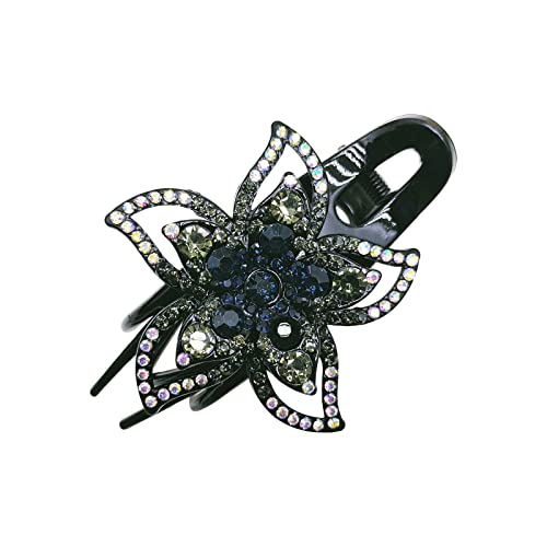 Haarspange Groß Strass-Haarspange Damen Disc Hairpin Clip Haar voller Drill Hair Back Head Clip (D, One Size) von Feizikaw