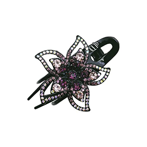 Haarspange Groß Strass-Haarspange Damen Disc Hairpin Clip Haar voller Drill Hair Back Head Clip (H, One Size) von Feizikaw