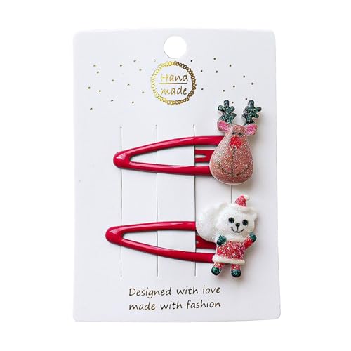 Haarspange Haarspangen Kinder Weihnachten Rentier Clips Weihnachtsdeko Haarnadeln Weihnachtshaarspangen Für Kinder Mädchen Frauen Weihnachten Mädchen Haarnadeln Set (A, 6x6x1) von Feizikaw