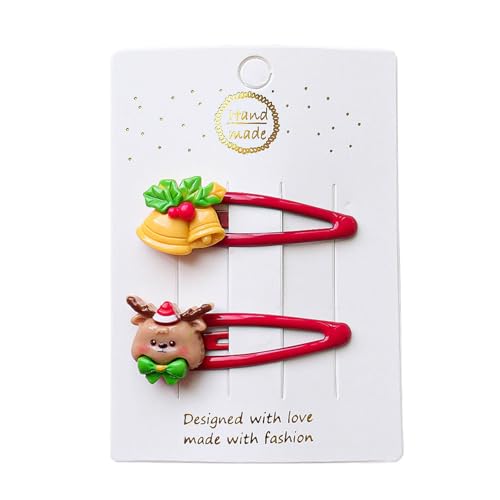 Haarspange Haarspangen Kinder Weihnachten Rentier Clips Weihnachtsdeko Haarnadeln Weihnachtshaarspangen Für Kinder Mädchen Frauen Weihnachten Mädchen Haarnadeln Set (F, 6x6x1) von Feizikaw