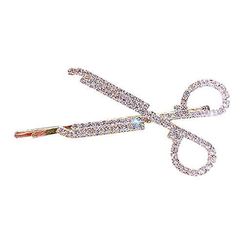 Haarspange Kristall Haarnadel Pin Haarspange Strass Haarspange Haarspange Glänzender Kristallkopfschmuck Dekorativer Pin Kopfschmuck Metallkopfclip Haarschmuck für Frauen Mädchen (Gold, One Size) von Feizikaw