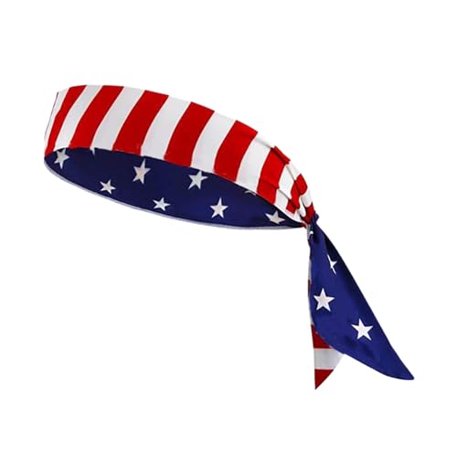 Haarspangen Damen Dünnes Haar & Atemberaubendes Bandana aus Polyester mit Flagge, perfekt für Outdoor-Mode und patriotische Veranstaltungen (Navy, One Size) von Feizikaw
