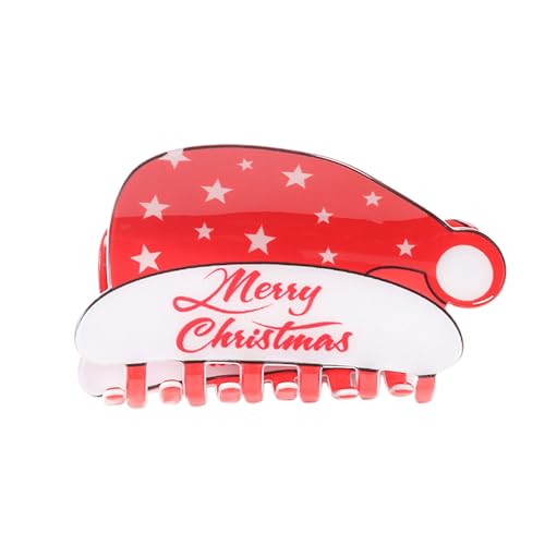 Haarspangen Damen Groß Weihnachten PVC Clip Winter Zubehör Haar Clip Rückseite des Kopfes Haar Ornamente Weihnachtsdekorationen (A, 9.1X4.6cm) von Feizikaw
