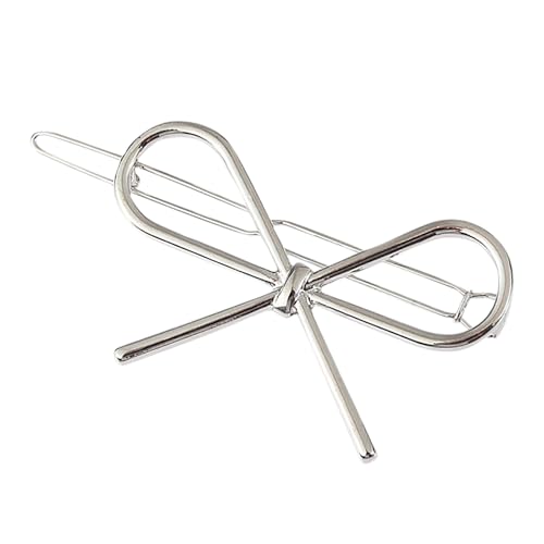 Haarspangen Damen Haarnadeln mit Metallschleife, Haarspangen für Frauen und Mädchen, schicke Schleifen, Haarnadeln, Haarspangen, schlichte Haarnadel, stilvolle Haaraccessoires, (Silver, 5.7x3.5cm) von Feizikaw
