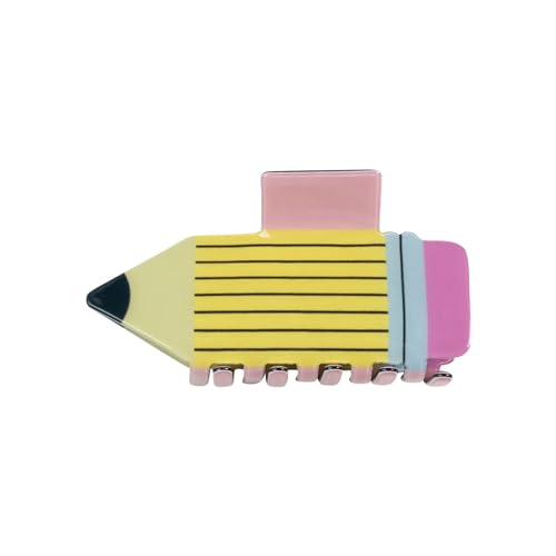Haarspangen für Damen Bleistiftclips Bleistift-Haarclip Bleistift-Haarclips Accessoires Zurück zur Schule Haar-Accessoires für Lehrer Dankesgeschenk (D, 8.6cm) von Feizikaw