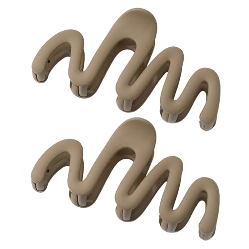 Hair Clip 2 Stück große Wellen-Haarspange, Scheiben-Haarspange, Damen-Haarspange (C, One Size) von Feizikaw