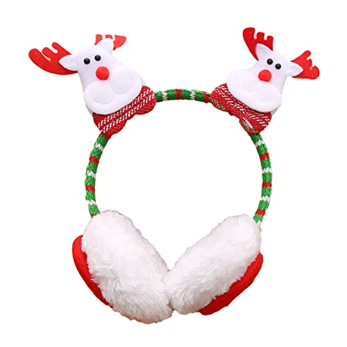 Hair Clip Weihnachtskarikatur-Ohrenschützer Erwachsene Kinder verkleiden sich High-End-Kopfschnalle Haarspange Kopfband Geschenk Warme Ohrenschützer (C, One Size) von Feizikaw