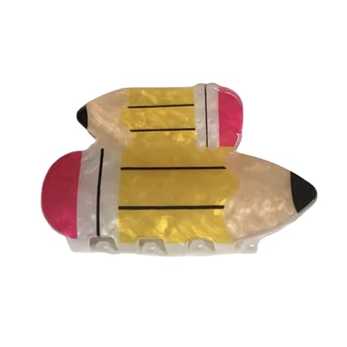 Hairclip Bleistift-Haarspangen, lustige Lehrer-Haarspangen für Frauen, süße Haarspangen für den Schulanfang, Accessoires für Lehrer, Anerkennungsgeschenk (B, One Size) von Feizikaw