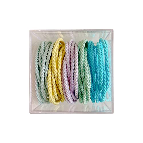 Lederband Hochelastisch Langlebig Haarbindeseil Damen Einfach Schwarz Haarband 50St Zopfgummi (C, One Size) von Feizikaw